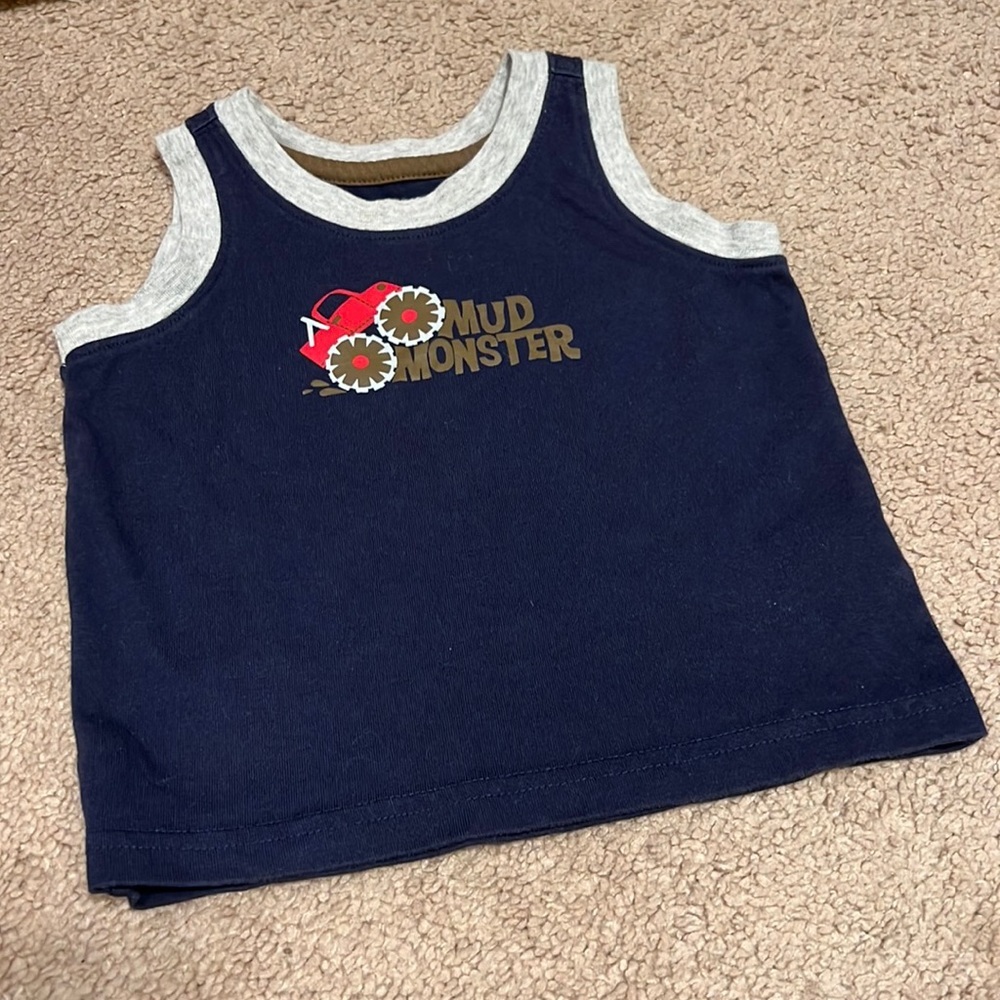 (⭐️ sale 2/$12). Monster Truck Graphic Tee/ Tank Top. Toddler size 18 mos.